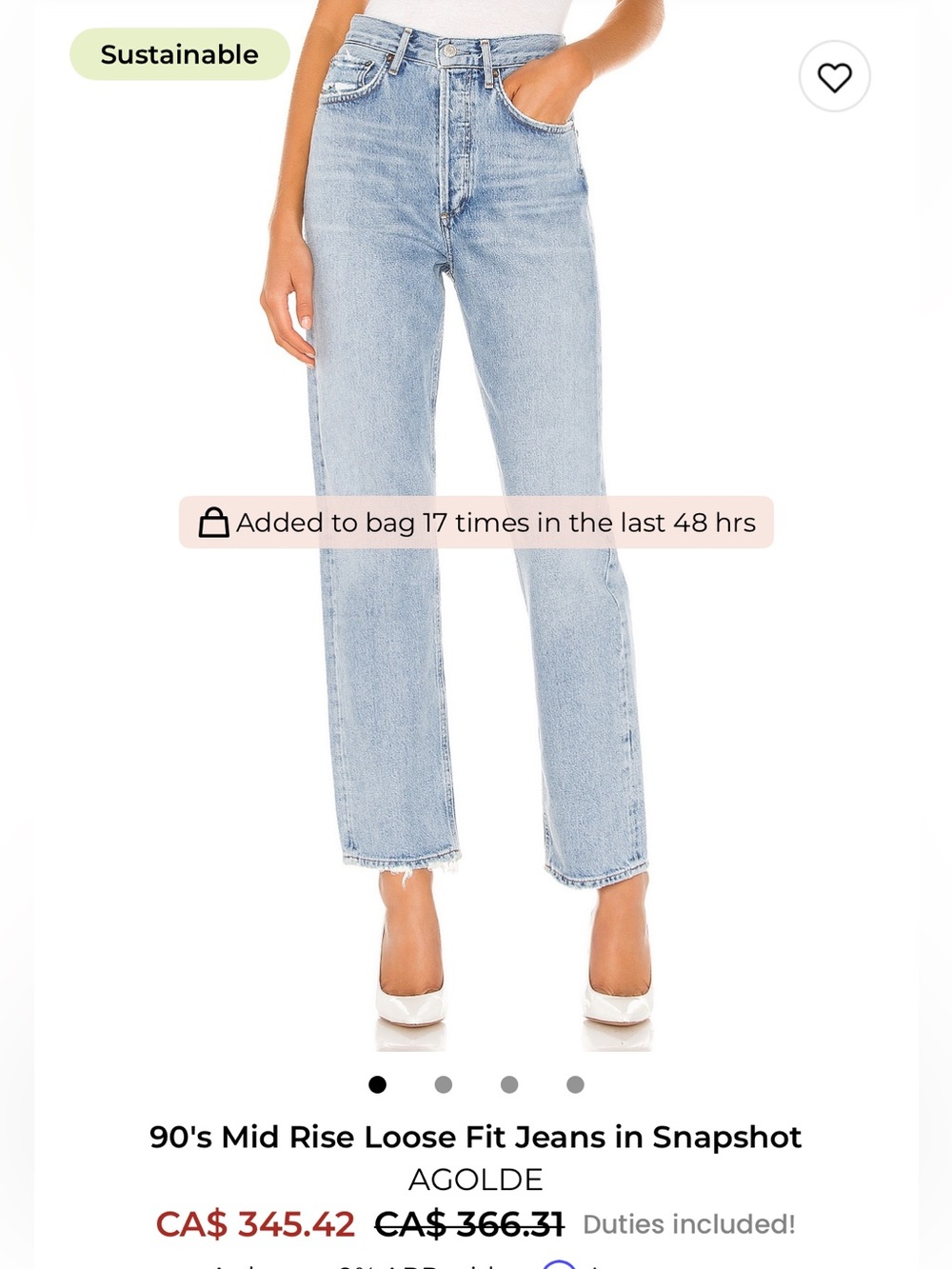 Agolde 90s mid rise straight denim